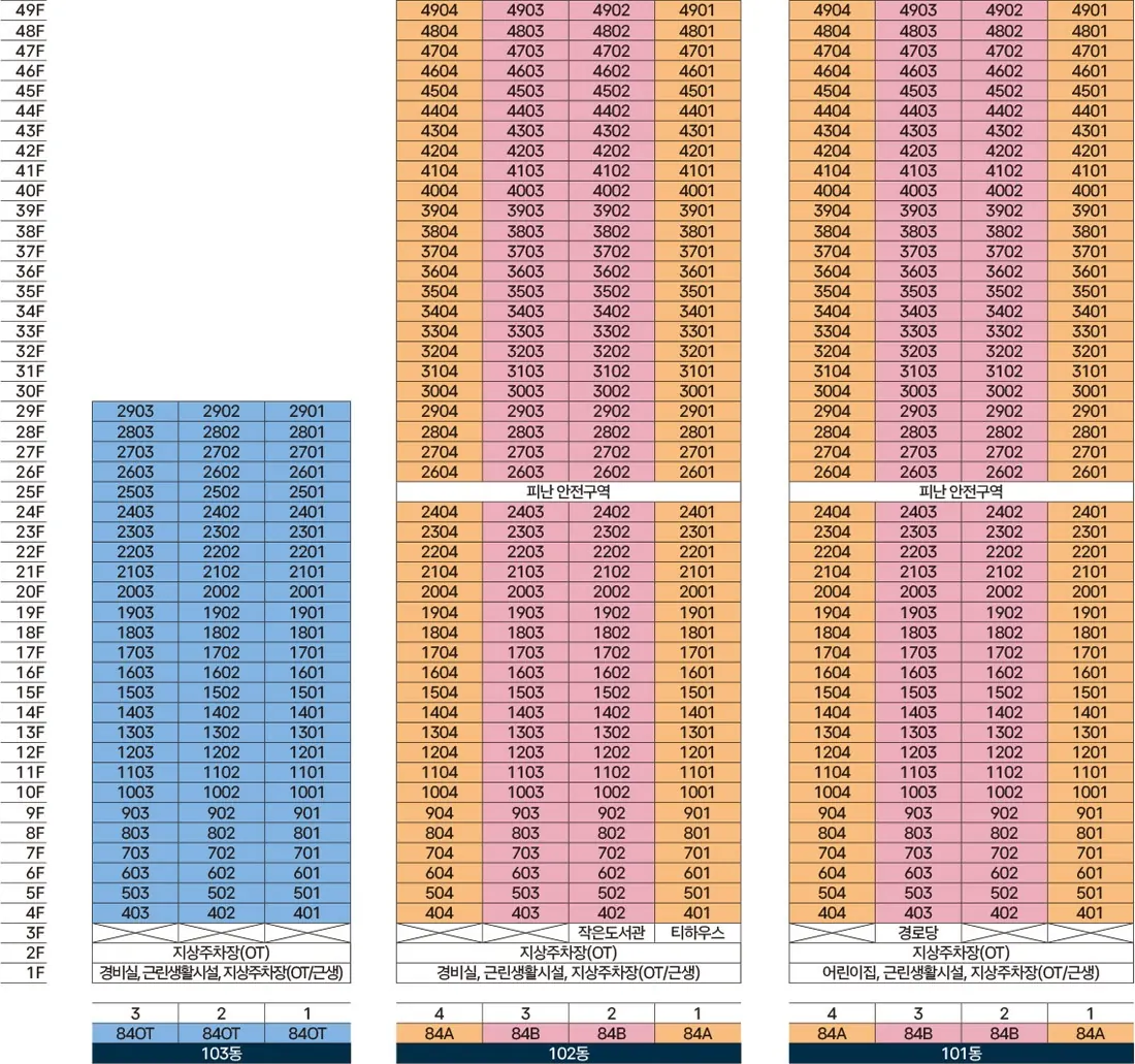 대구 달서 자이 제니크 동호배치도